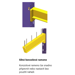 SEDA skladový regál, 4 patra, jednostranný 527534